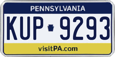 PA license plate KUP9293