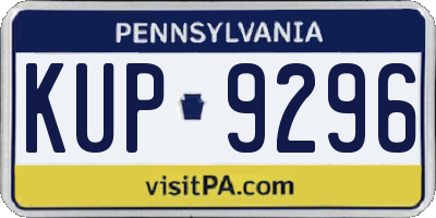 PA license plate KUP9296