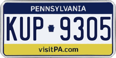 PA license plate KUP9305