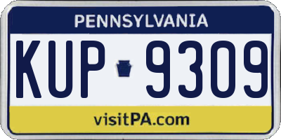 PA license plate KUP9309