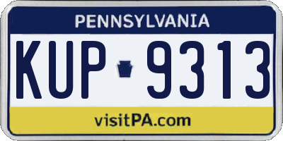 PA license plate KUP9313