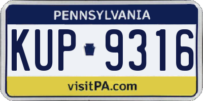PA license plate KUP9316