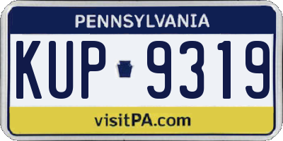 PA license plate KUP9319