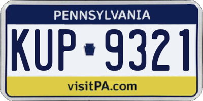 PA license plate KUP9321