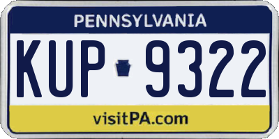 PA license plate KUP9322