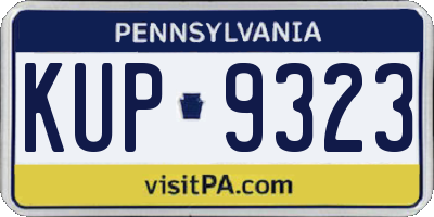 PA license plate KUP9323