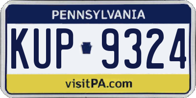 PA license plate KUP9324