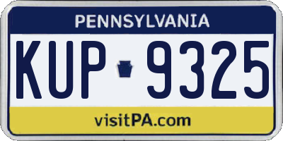 PA license plate KUP9325