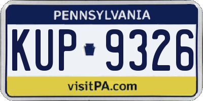 PA license plate KUP9326