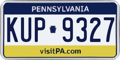 PA license plate KUP9327