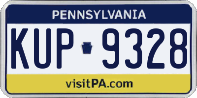 PA license plate KUP9328