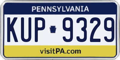 PA license plate KUP9329
