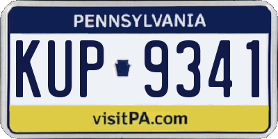 PA license plate KUP9341