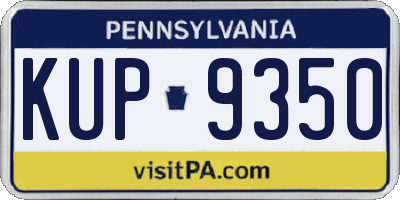 PA license plate KUP9350
