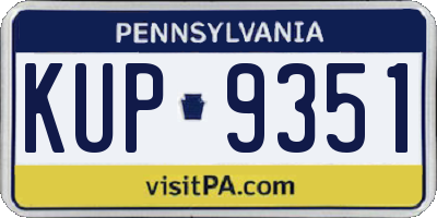 PA license plate KUP9351