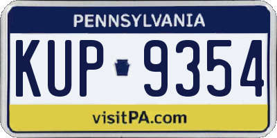 PA license plate KUP9354