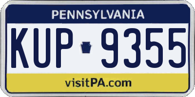 PA license plate KUP9355