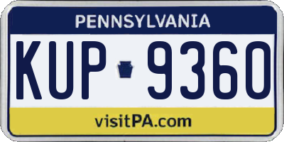 PA license plate KUP9360
