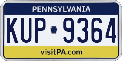 PA license plate KUP9364