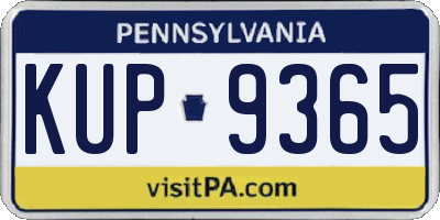 PA license plate KUP9365