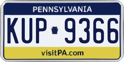 PA license plate KUP9366