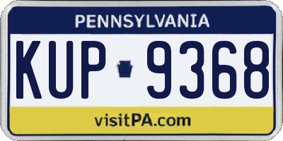 PA license plate KUP9368