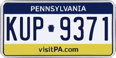 PA license plate KUP9371