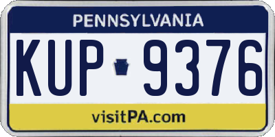 PA license plate KUP9376