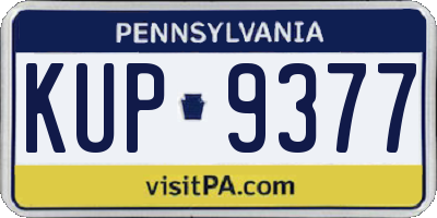 PA license plate KUP9377