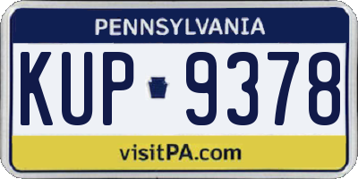 PA license plate KUP9378