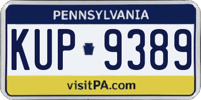 PA license plate KUP9389