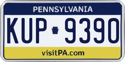 PA license plate KUP9390