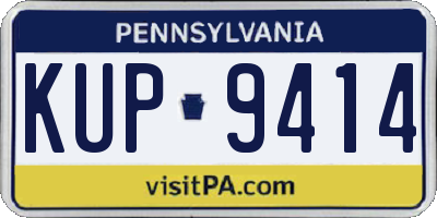 PA license plate KUP9414