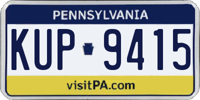 PA license plate KUP9415