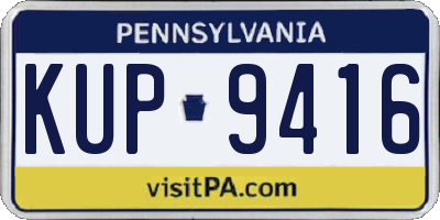 PA license plate KUP9416