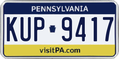 PA license plate KUP9417