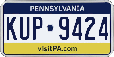 PA license plate KUP9424