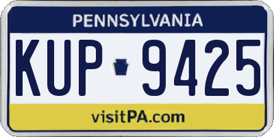 PA license plate KUP9425