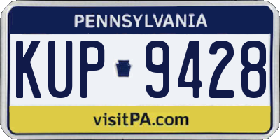 PA license plate KUP9428