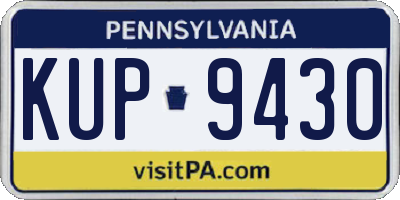 PA license plate KUP9430