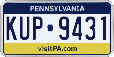 PA license plate KUP9431