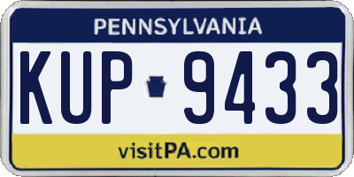 PA license plate KUP9433