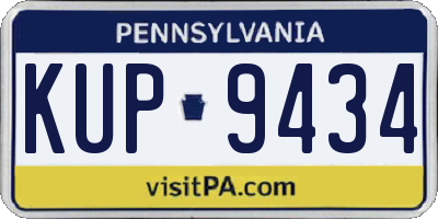PA license plate KUP9434