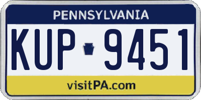 PA license plate KUP9451