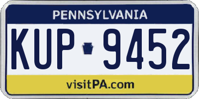 PA license plate KUP9452