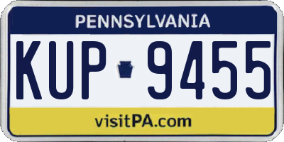 PA license plate KUP9455