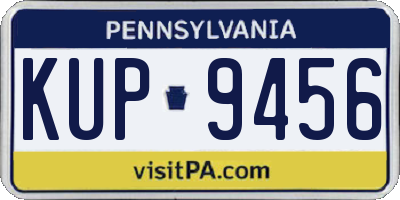 PA license plate KUP9456