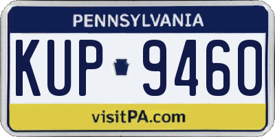 PA license plate KUP9460