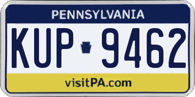PA license plate KUP9462