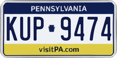 PA license plate KUP9474